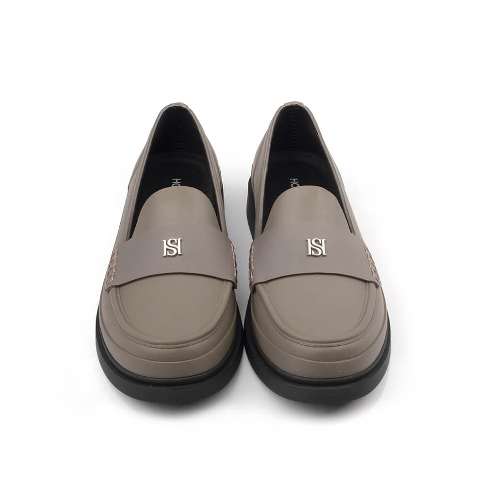 Howard Shawn Women's Chunky Platform Penny Loafers – HS Logo Slip-On Leather Loafer Shoes
