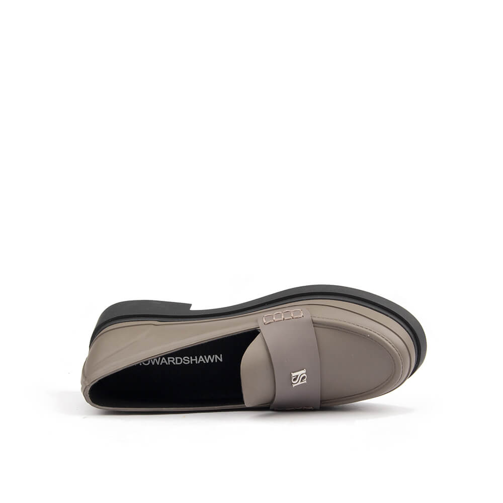 Howard Shawn Women's Chunky Platform Penny Loafers – HS Logo Slip-On Leather Loafer Shoes
