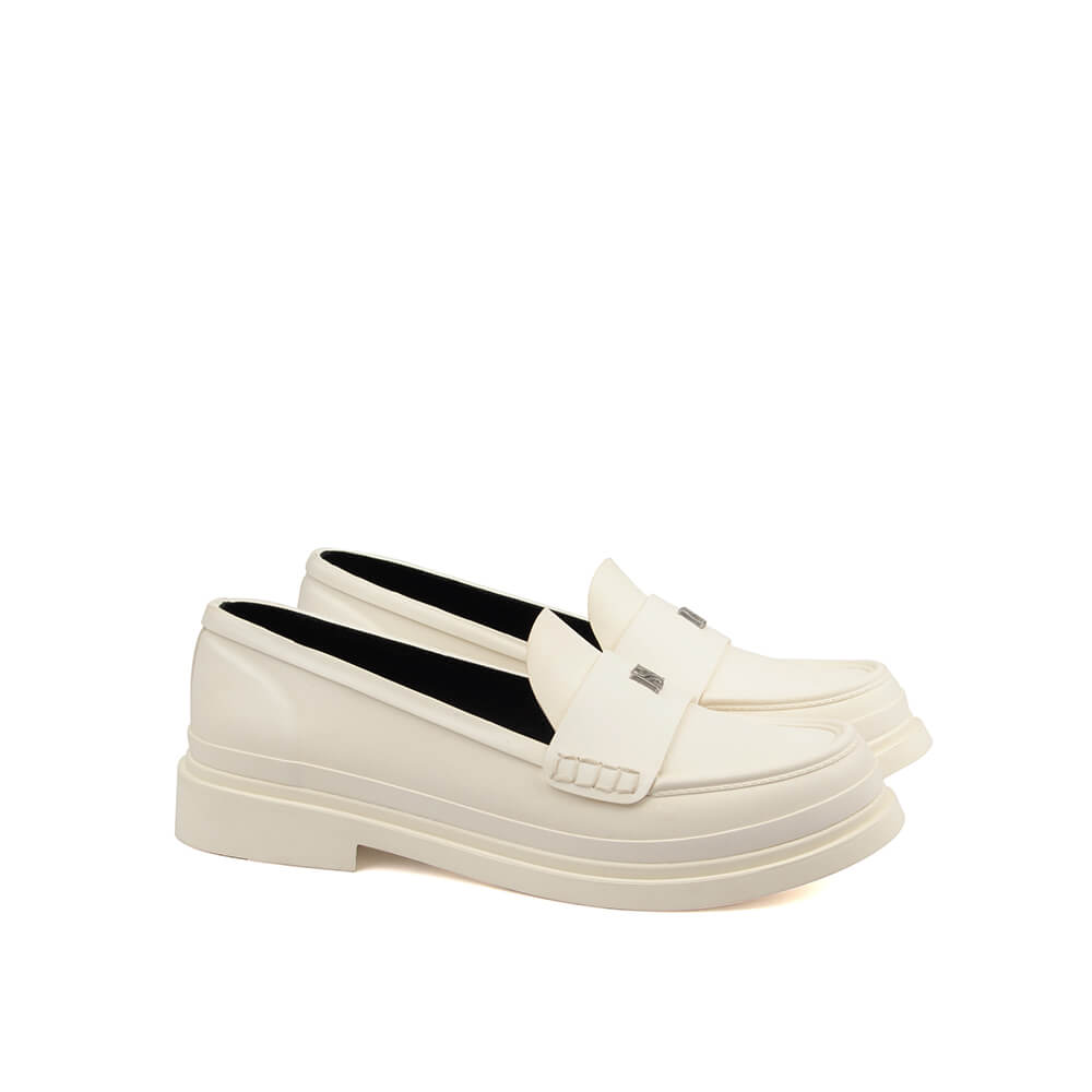 Howard Shawn Women's Chunky Platform Penny Loafers – HS Logo Slip-On Leather Loafer Shoes