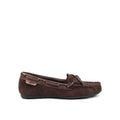 Howard Shawn Women's Woven Suede Moccasin Loafers – Intrecciato Boat Shoe Flat with Bow