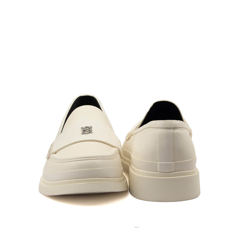 Howard Shawn Women's Chunky Platform Penny Loafers – HS Logo Slip-On Leather Loafer Shoes