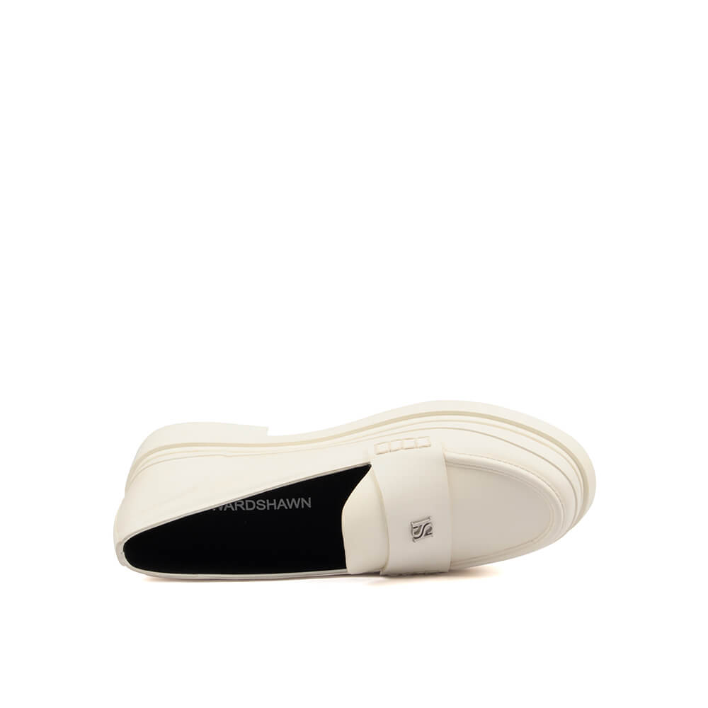 Howard Shawn Women's Chunky Platform Penny Loafers – HS Logo Slip-On Leather Loafer Shoes