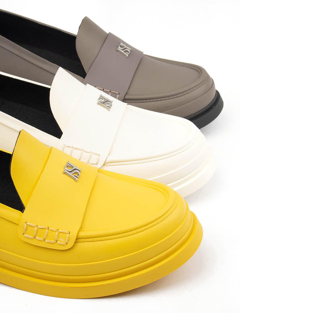 Howard Shawn Women's Chunky Platform Penny Loafers – HS Logo Slip-On Leather Loafer Shoes