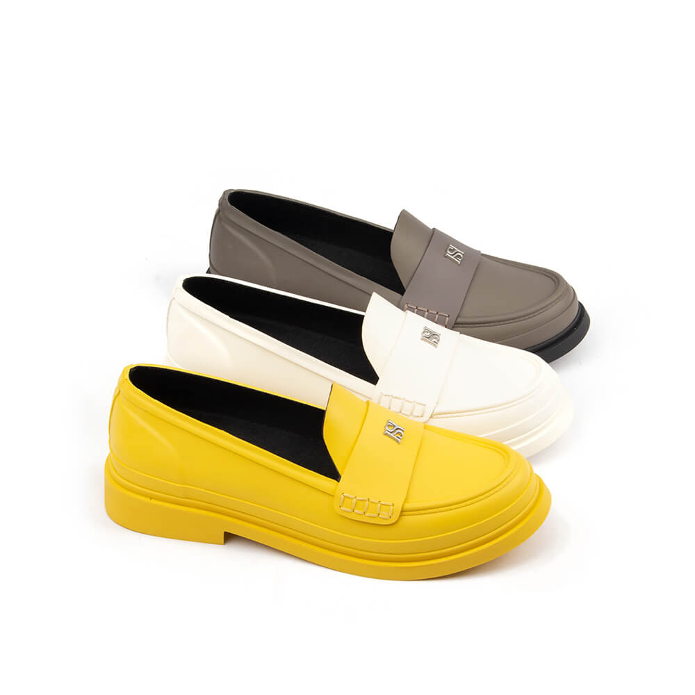 Howard Shawn Women's Chunky Platform Penny Loafers – HS Logo Slip-On Leather Loafer Shoes