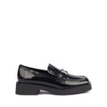 Black Patterned Leather Loafers with HS Hardware