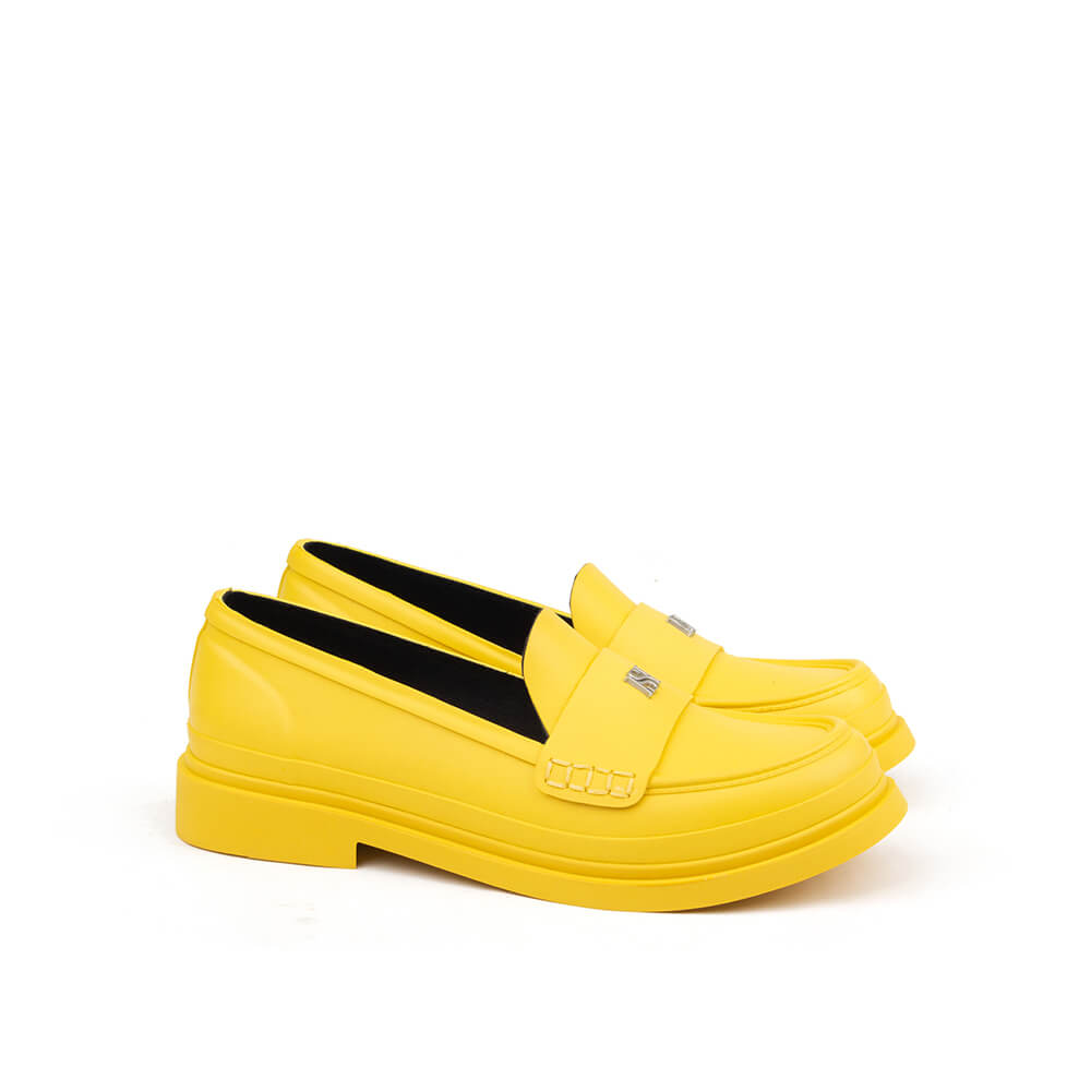 Howard Shawn Women's Chunky Platform Penny Loafers – HS Logo Slip-On Leather Loafer Shoes