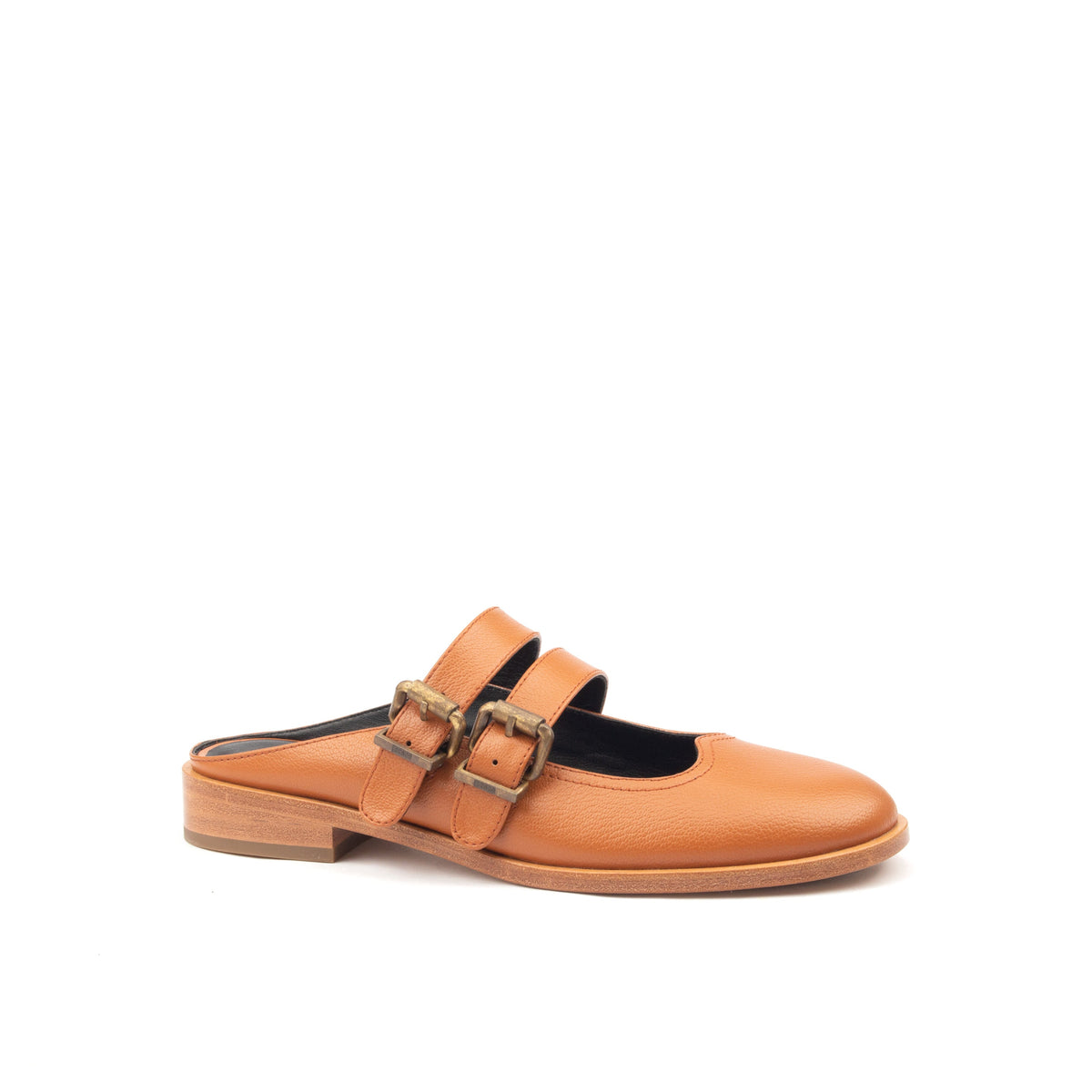 SPRING ST. – Light Brown Double-Strap Mules