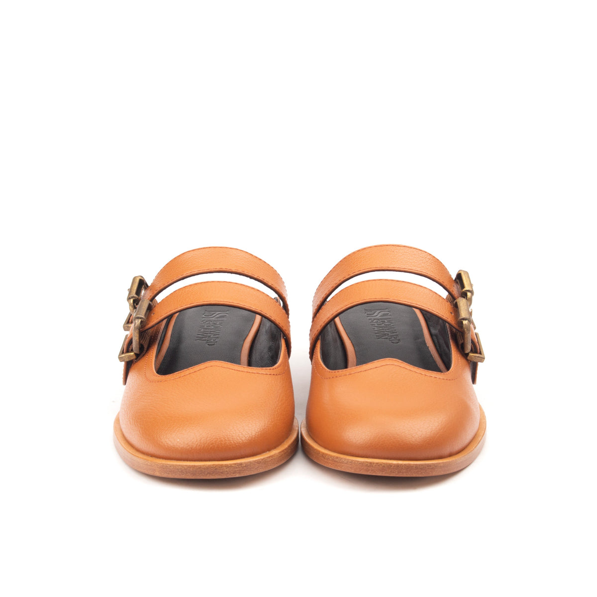 SPRING ST. – Light Brown Double-Strap Mules
