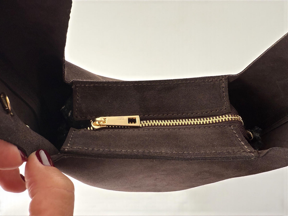 Ultra-Soft & Flexible Suede Studded Shoulder Tote Bag