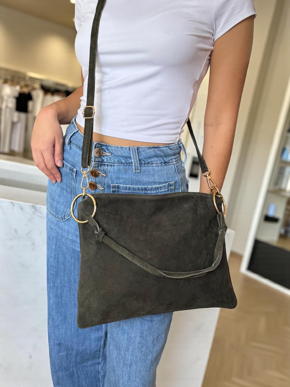 Boho Soft Suede Shoulder Hobo Bag