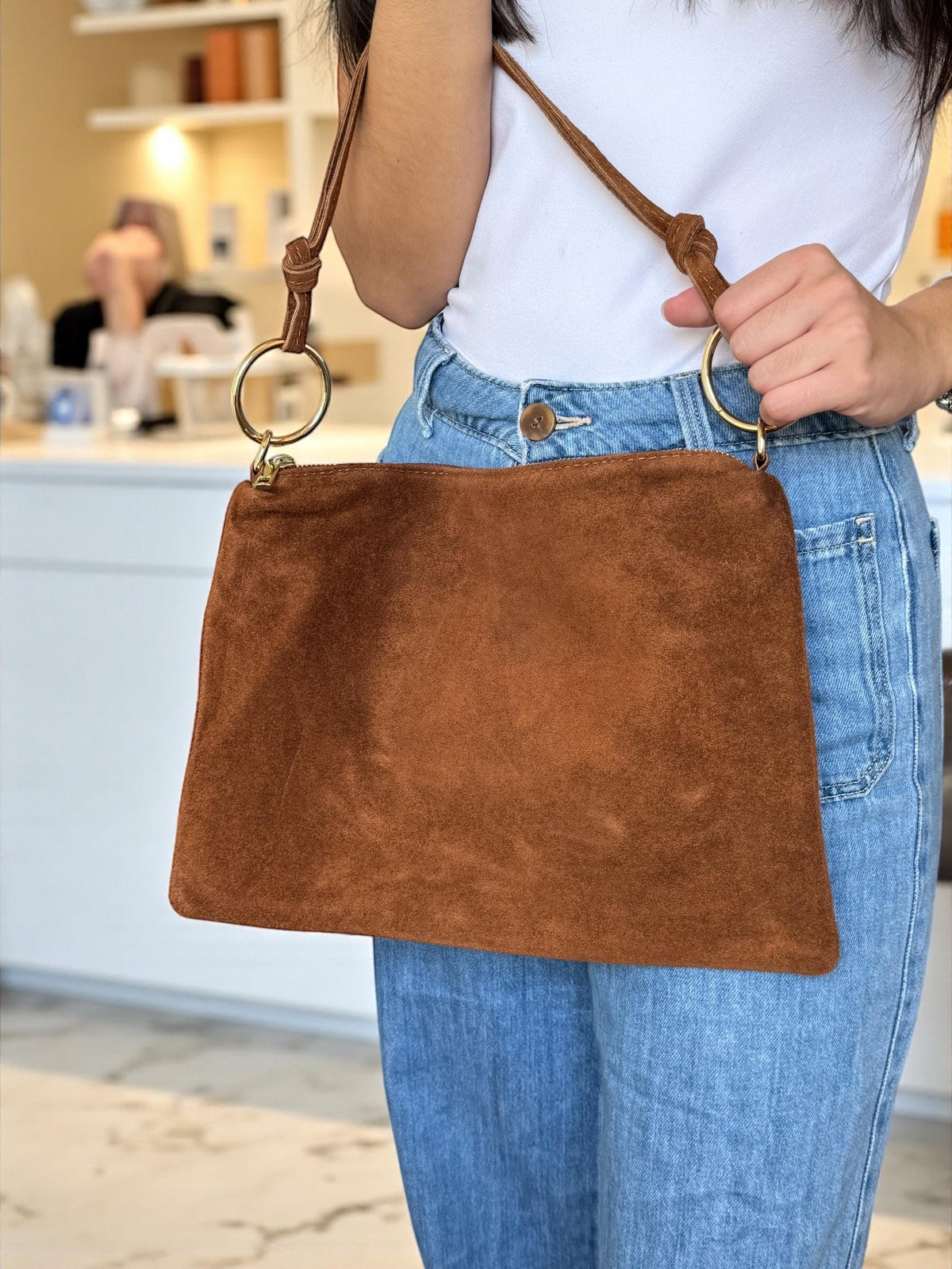 Boho Soft Suede Shoulder Hobo Bag