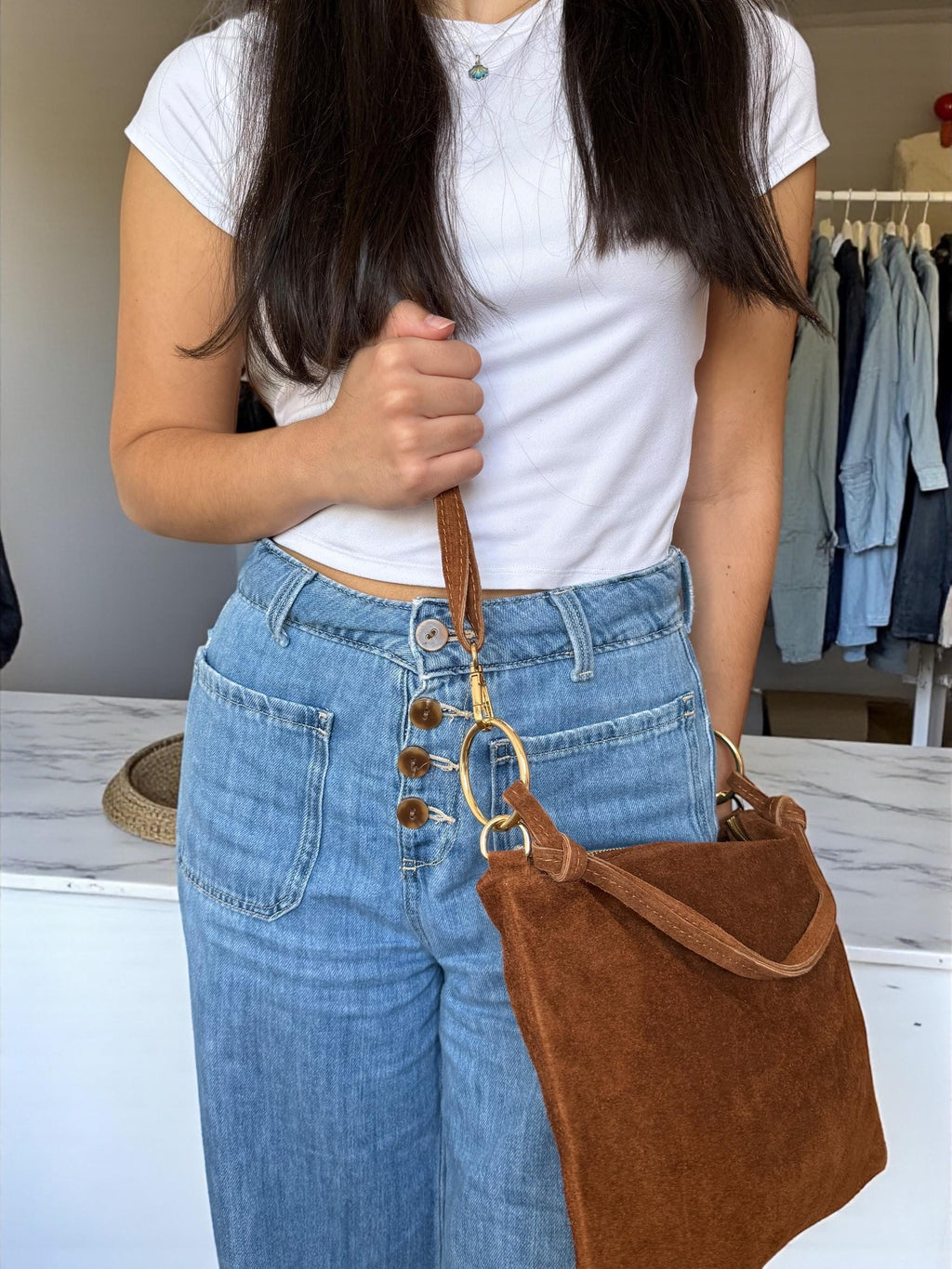 Boho Soft Suede Shoulder Hobo Bag