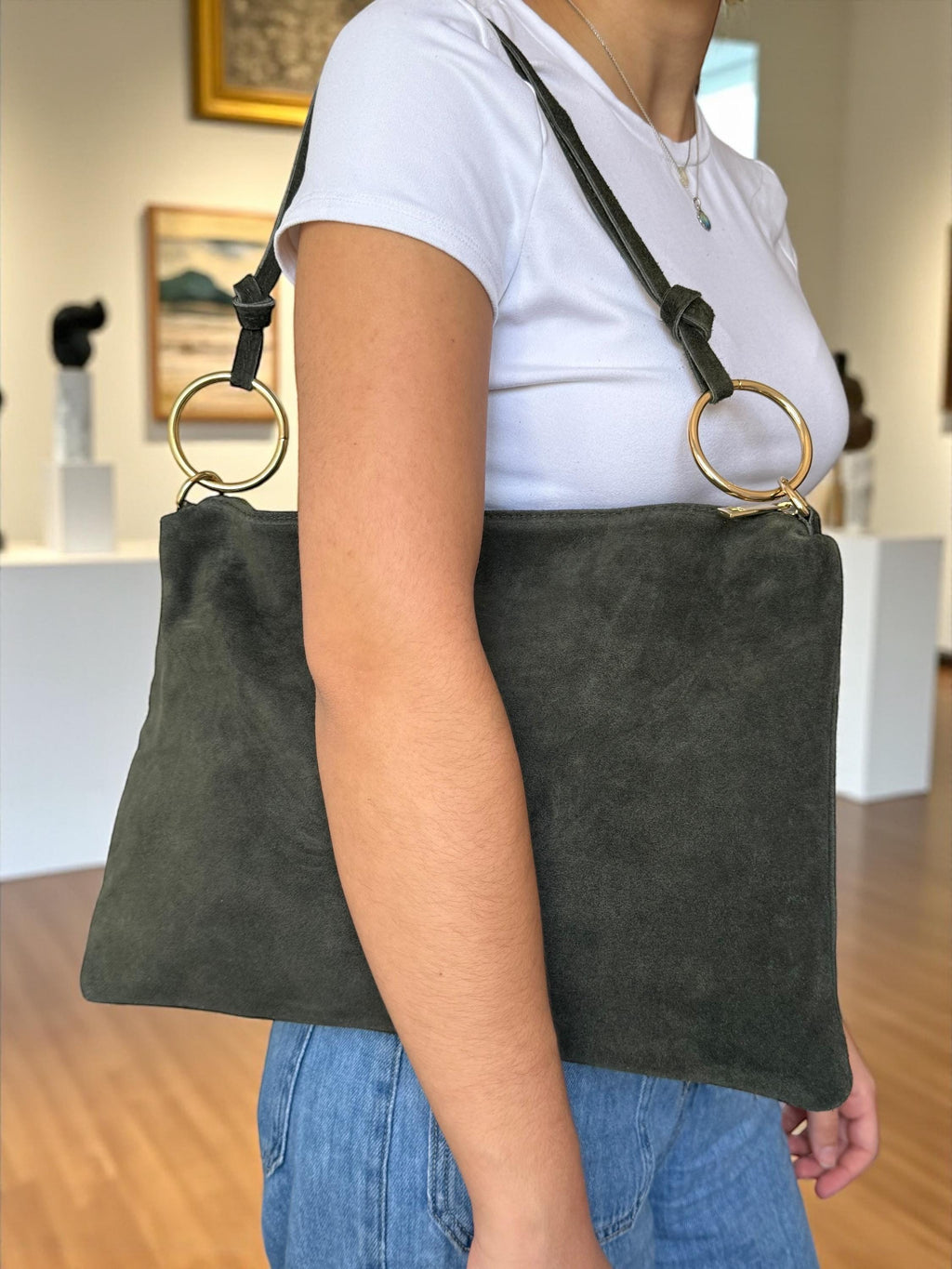 Boho Soft Suede Shoulder Hobo Bag
