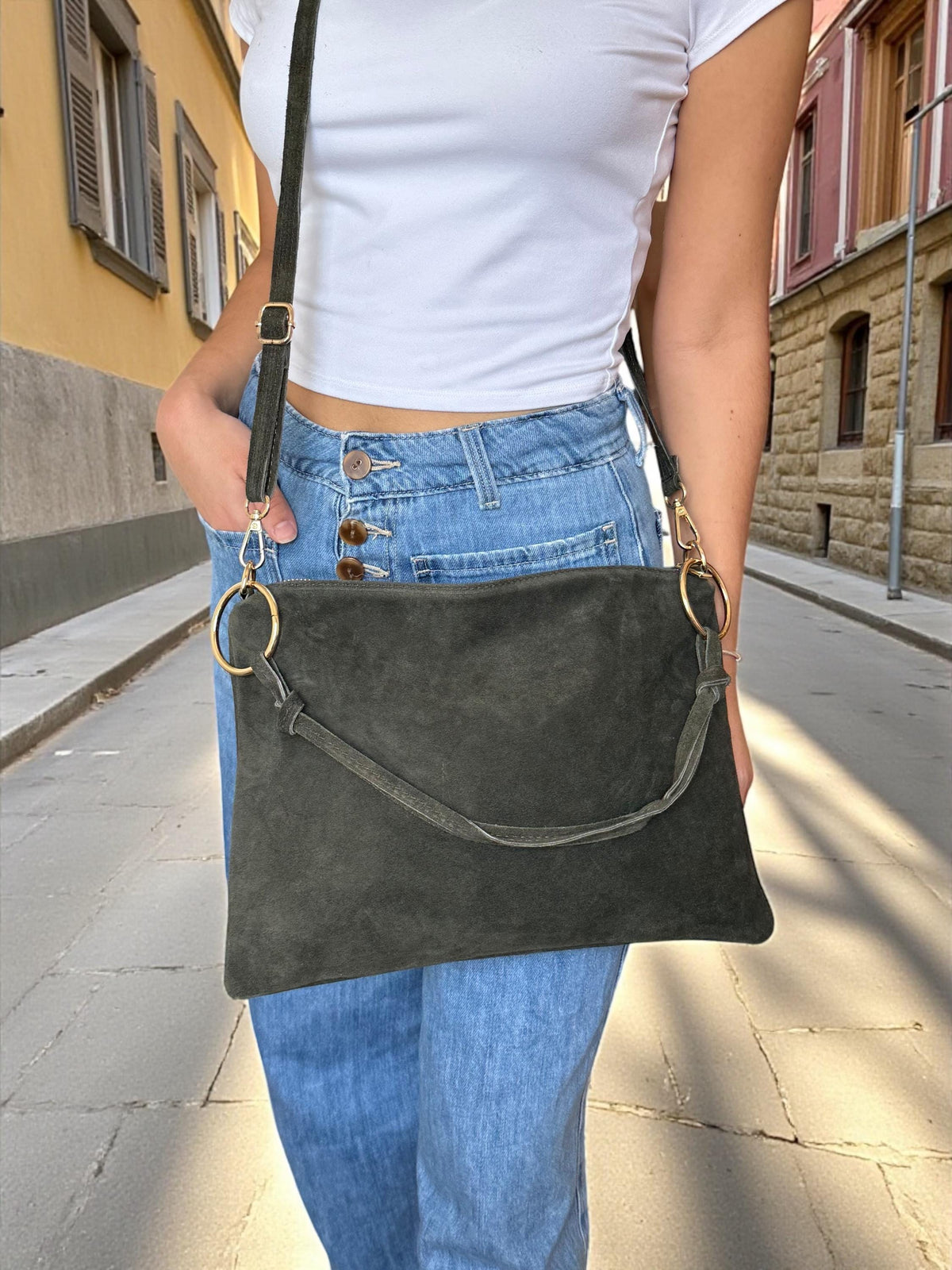Boho Soft Suede Shoulder Hobo Bag
