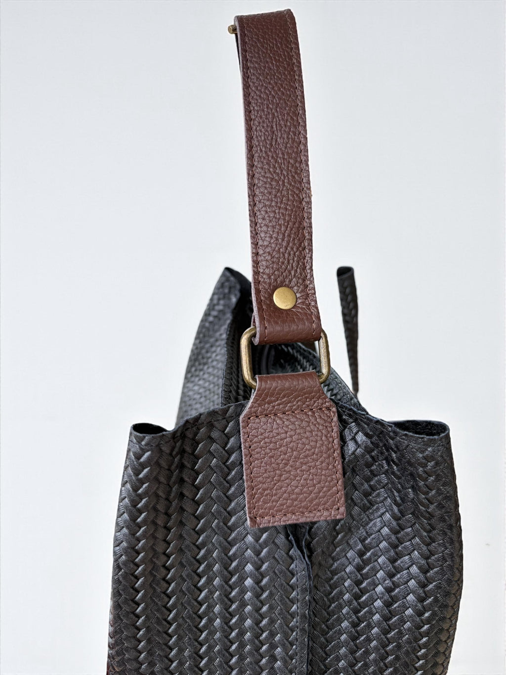 Woven Leather Tote Bag