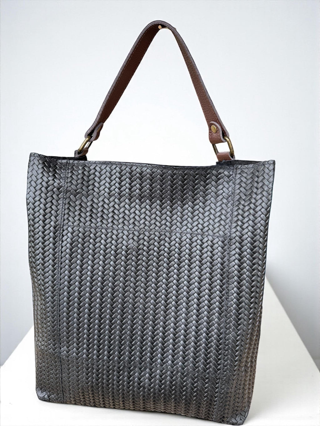 Woven Leather Tote Bag