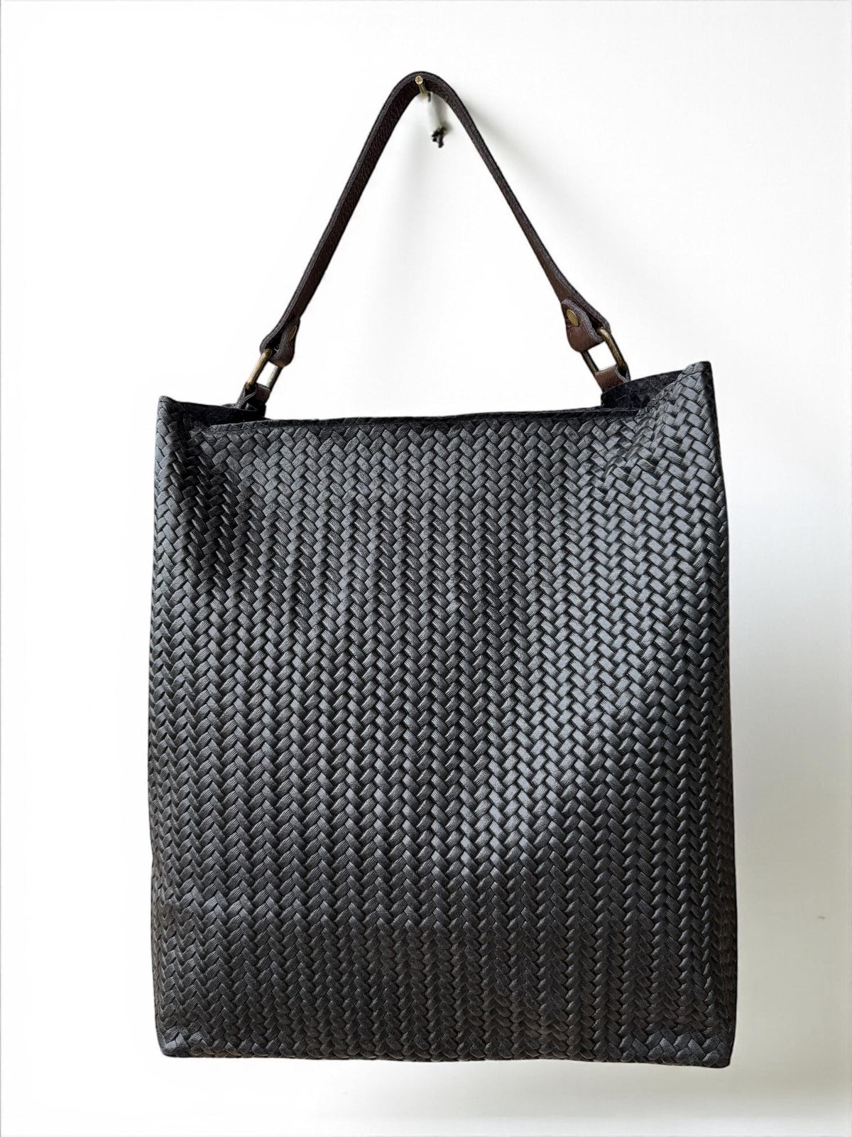 Woven Leather Tote Bag
