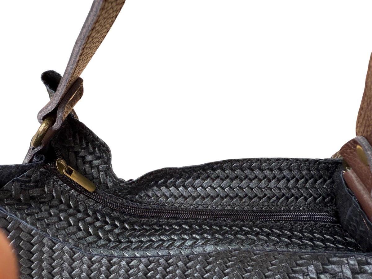 Woven Leather Tote Bag