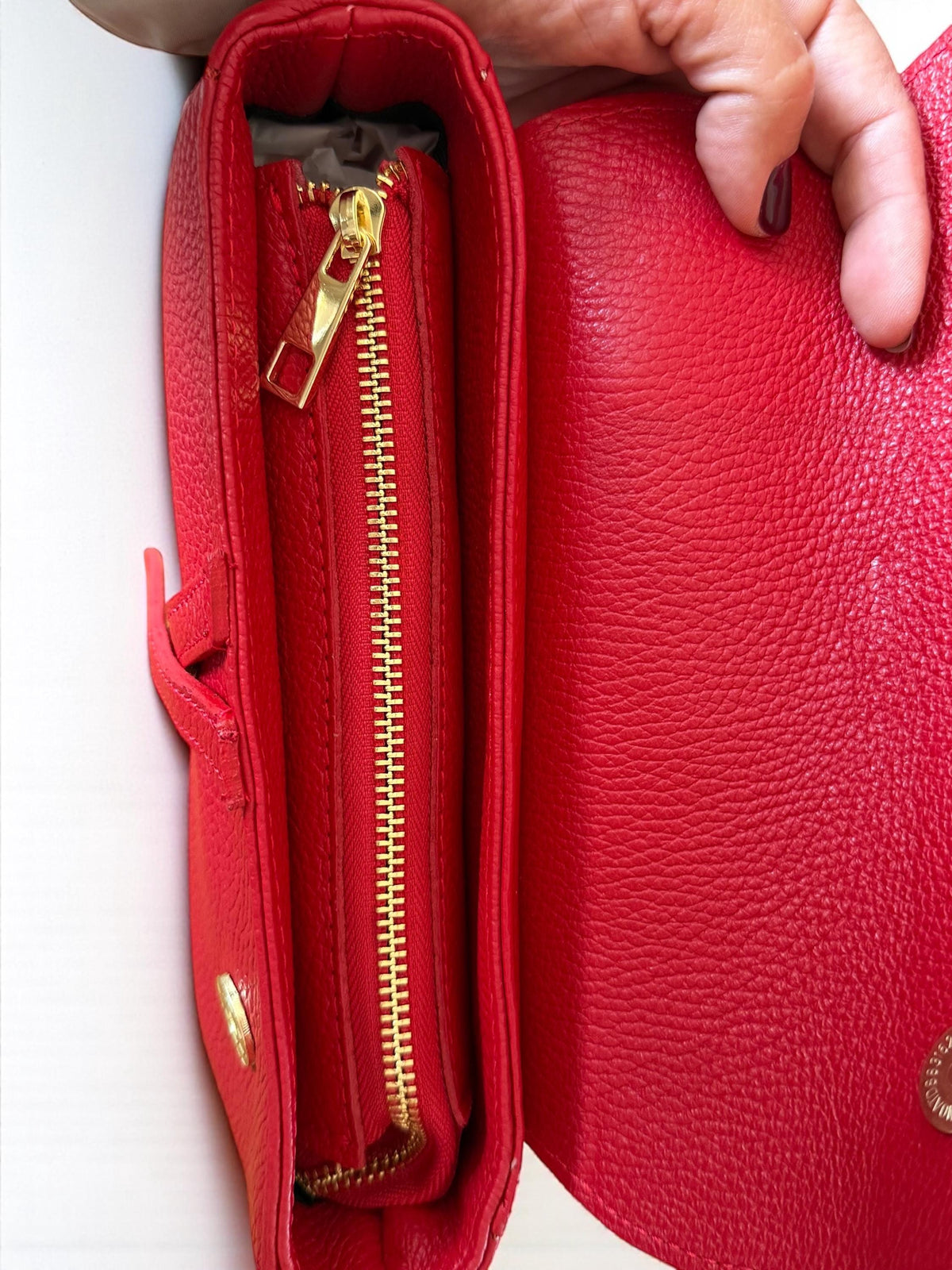 Asymmetrical Genuine Pebbled Leather Saddle Flap Bag – Quiet Luxury