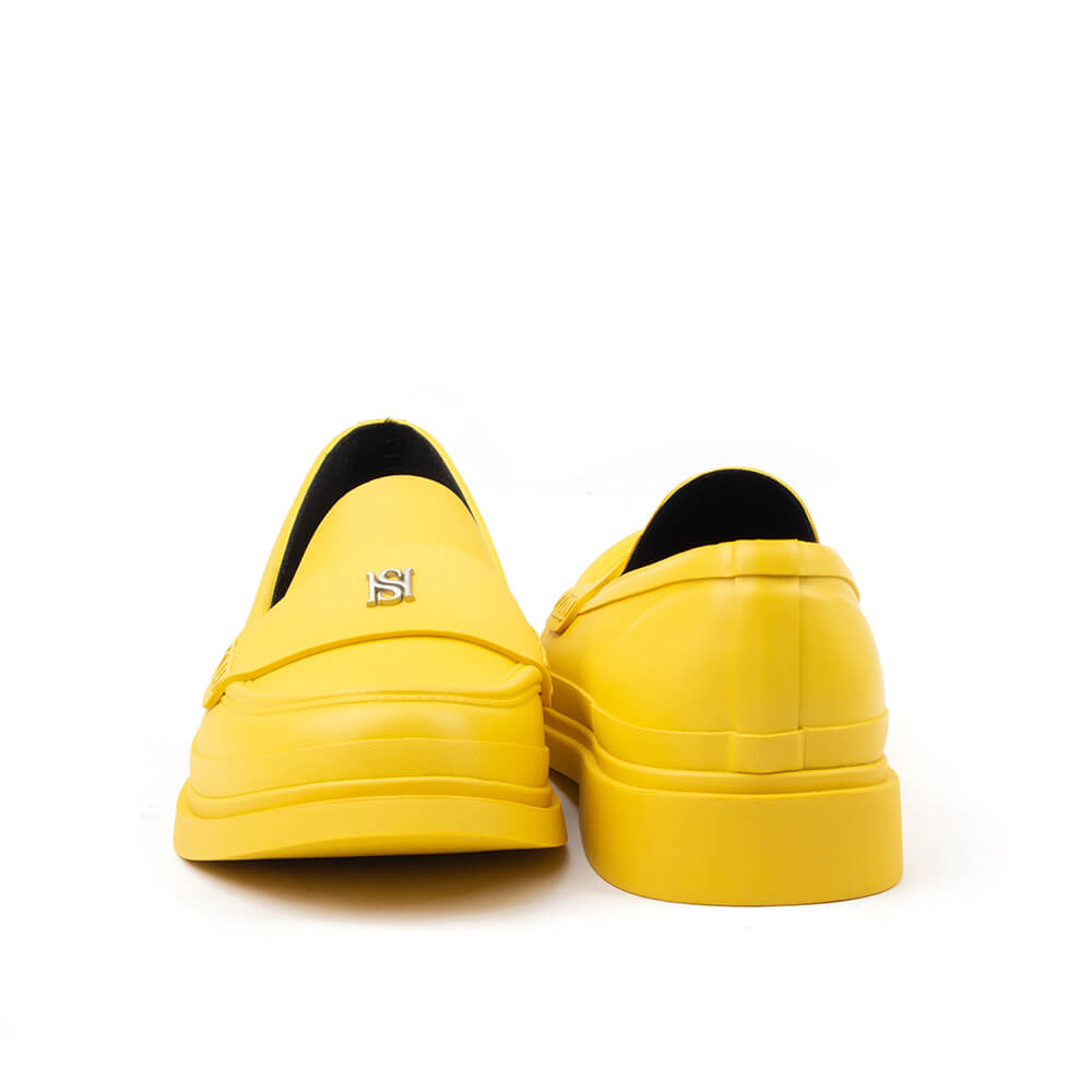 Howard Shawn Women's Chunky Platform Penny Loafers – HS Logo Slip-On Leather Loafer Shoes