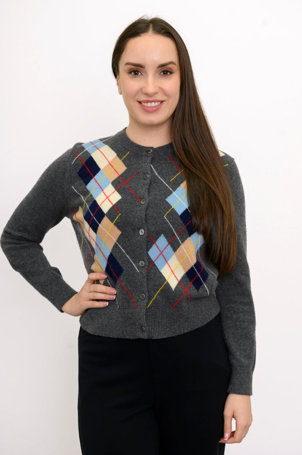 Argyle Sweater, Slate Harbour, Wool Cashmere