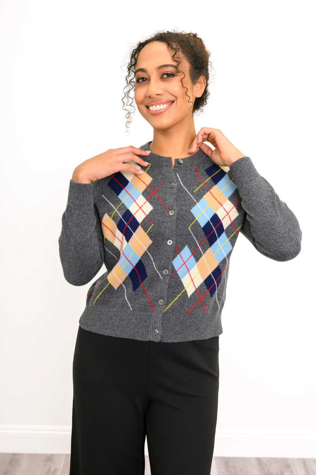 Argyle Sweater, Slate Harbour, Wool Cashmere