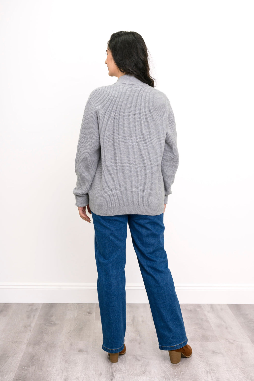 Lilo Cardigan, Silver Grey, Wool Cashmere