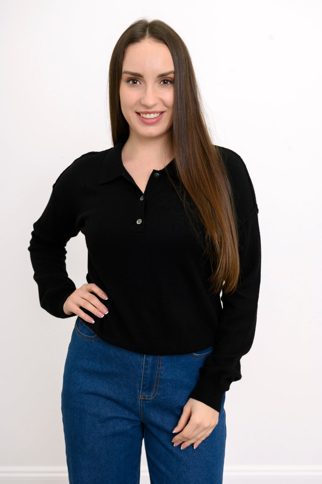 Diana Sweater, Black, Wool Cashmere