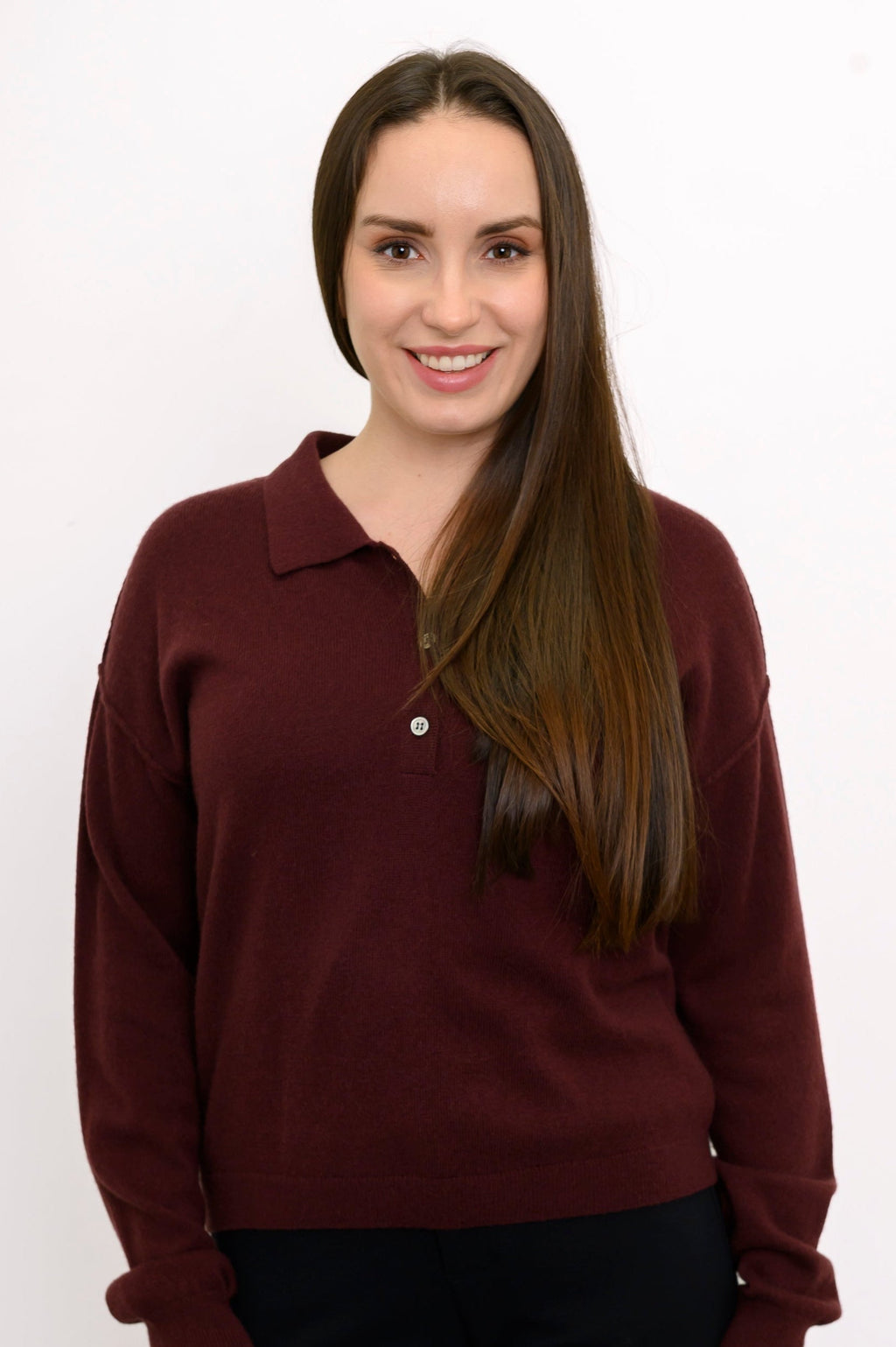 Diana Sweater, Burgundy, Wool Cashmere