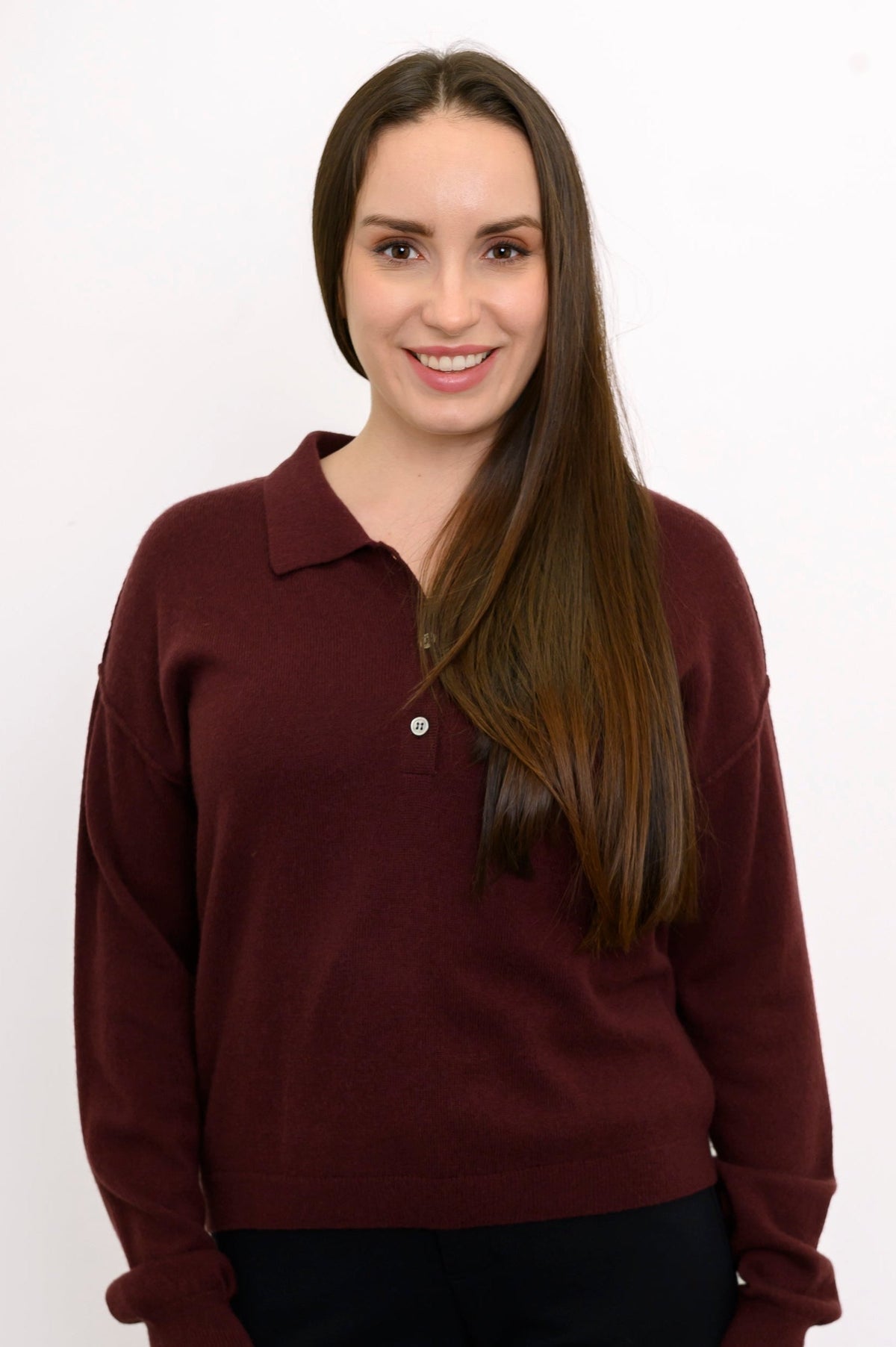 Diana Sweater, Burgundy, Wool Cashmere