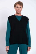 Laura Vest, Black, Wool Cashmere