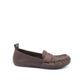 Women's Leather Penny Loafers — Soft Genuine Leather Slip-On Flat Moccasin Shoes, Comfortable Everyday Loafer Flats for Women