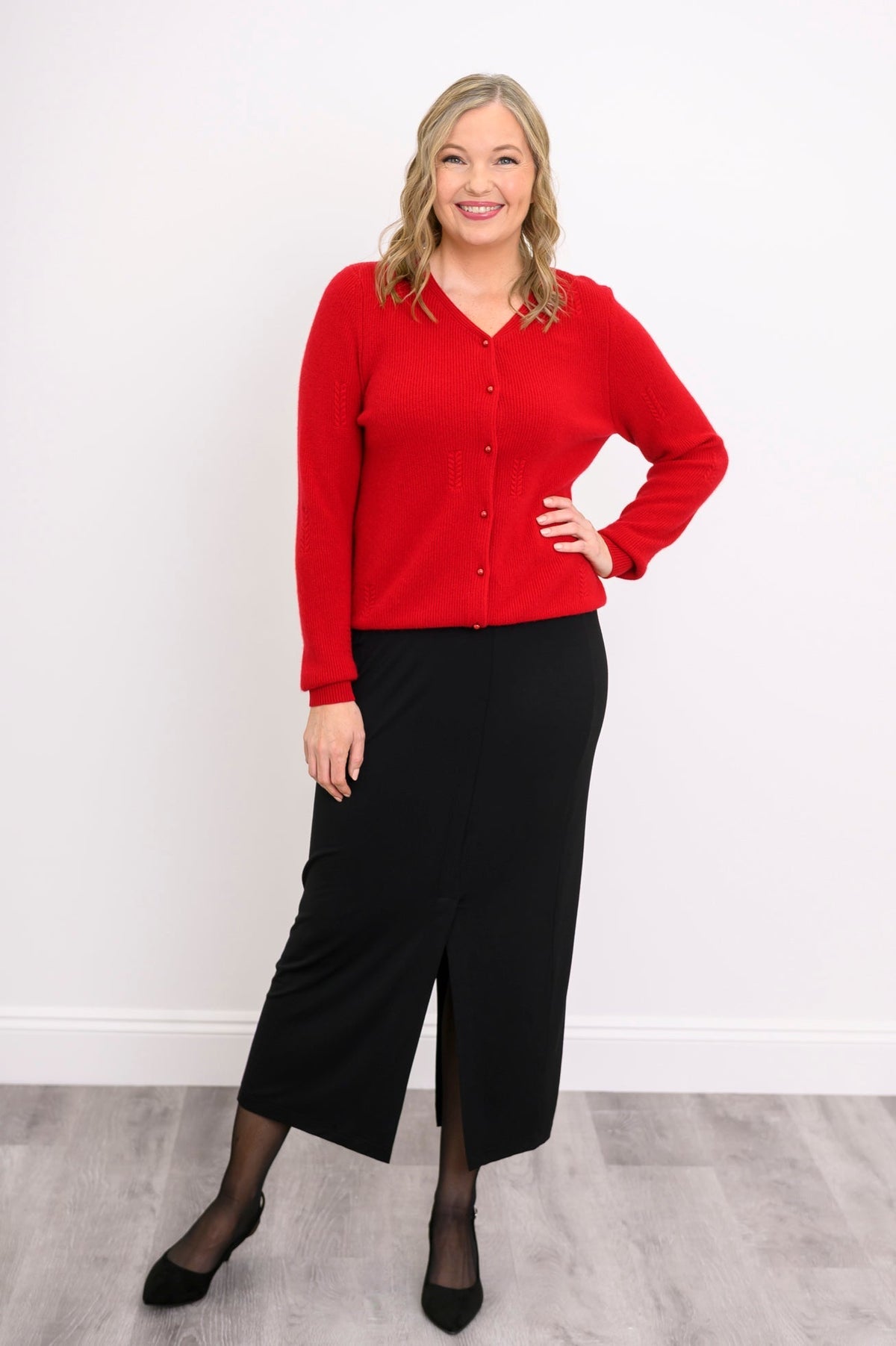 Sally Sweater, Lipstick, Wool Cashmere