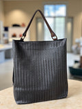 Woven Leather Tote Bag